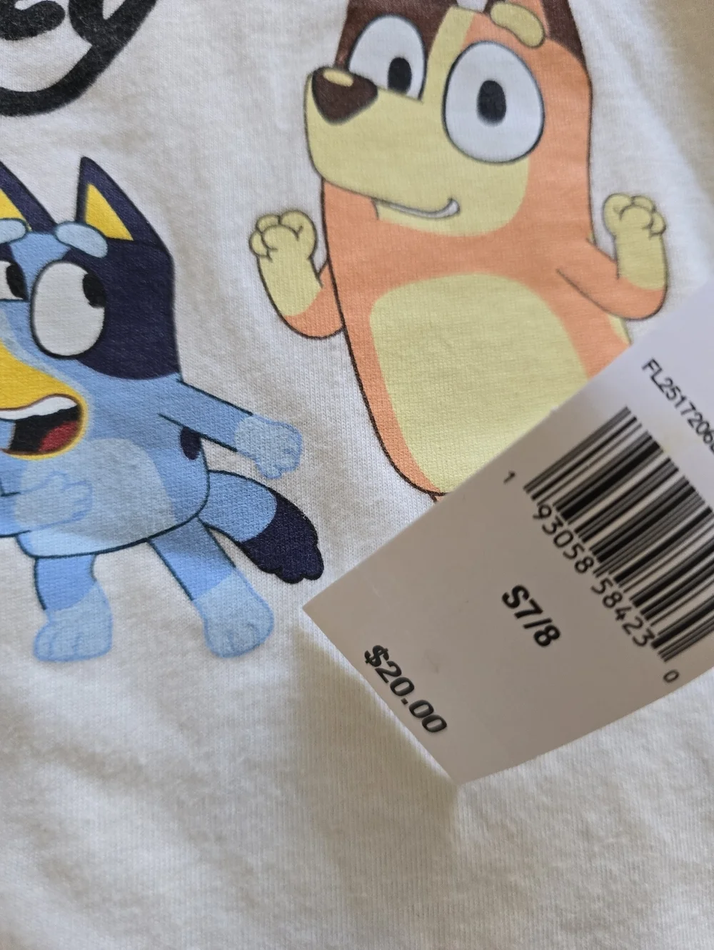 NWT! Bluey Raglan Sleeve Girls T-Shirt - Blue/White
